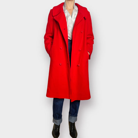 1960s Arnold Constable Red Overcoat Size M