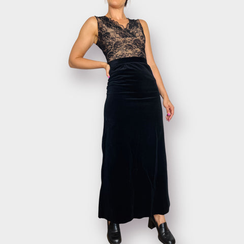 JCPenney Fashions Black Corduroy Maxi Skirt Size S