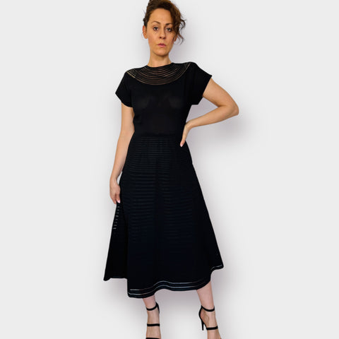 60s Montgomery Ward Black Cocktail Dress Size M