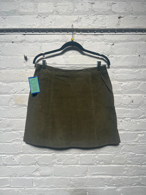 90s Kathy Ireland Green Suede Skirt SIze M