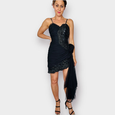 90s Sequin Asymmetrical Cocktail Dress Size S