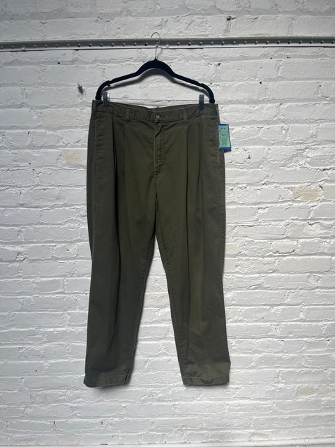 90s Bill Blass Olive Chino Slacks Size 36x30