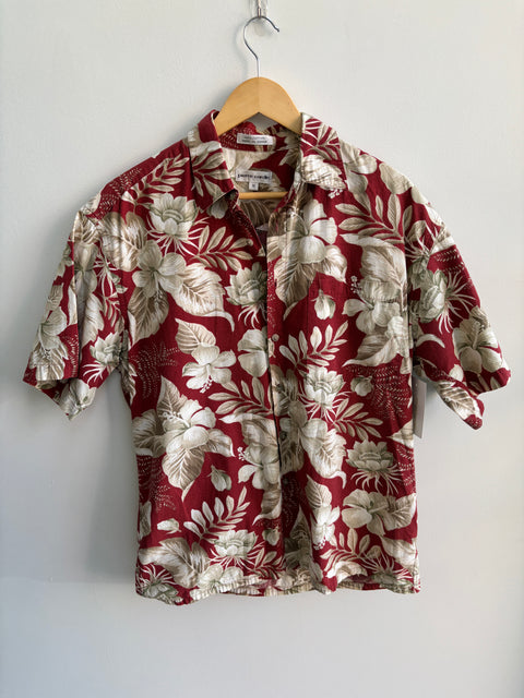 90s Pierre Cardin Red Hawaiian Shirt Size M