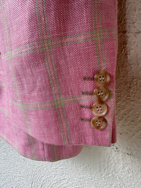 Peter Millar Pink Lime Plaid Blazer Size 44R