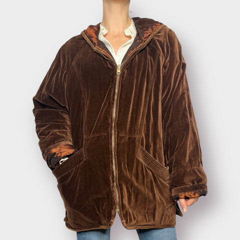 90s Current Seen Brown and Copper Reversible Coat