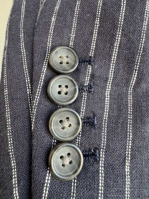 00s Perry Ellis Navy Pinstripe Blazer Size 38