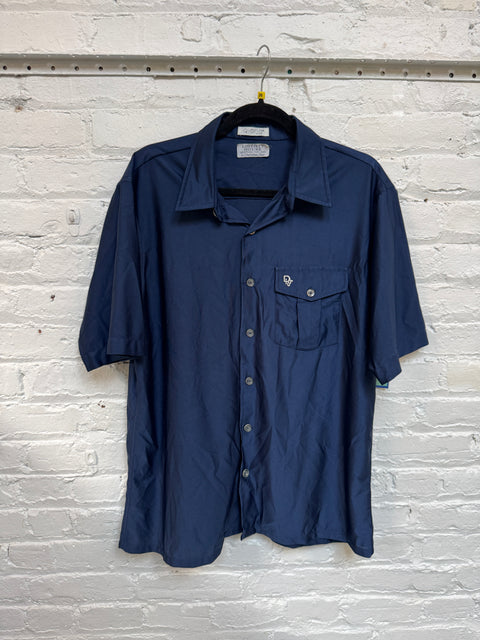 70s Liberty House by Christian Dior Navy Shirt Size M