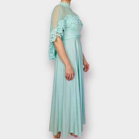 70s Marilyn Seafoam Maxi Dress Size S/M