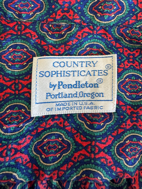 80s Pendleton Medallion Print Blouse Size XL