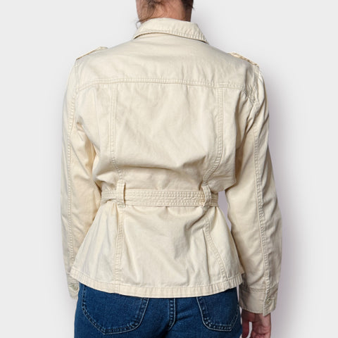 Y2K French Cuff Khaki Belted Jacket Size L