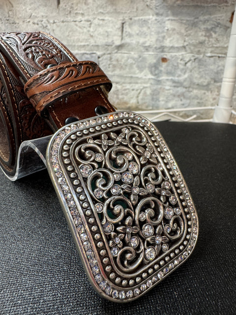 ARIAT Stamped Leather Buckle Belt