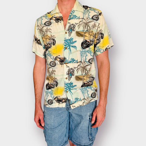 Y2K Newport Blue Motorcycle Top Size M