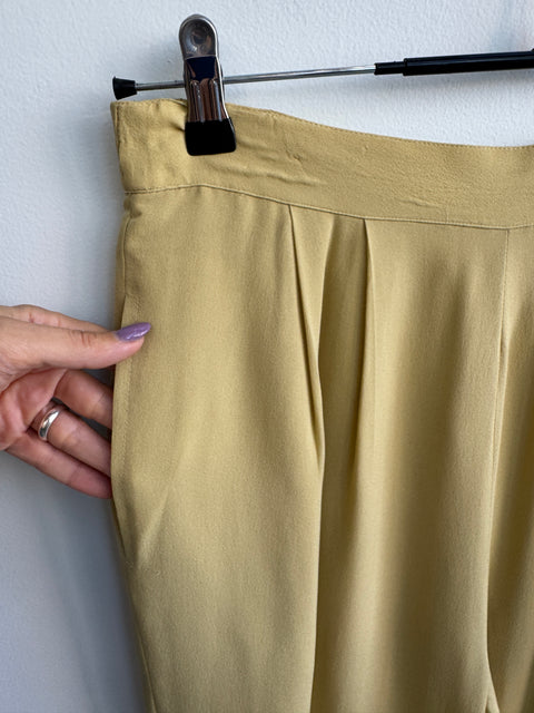 90s Papell Too Yellow Silk Pants Size L