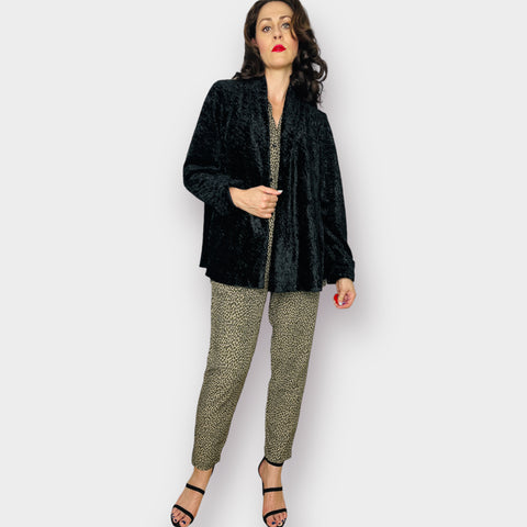 2000s Dressbarn Black Fuzzy Jacket Size L