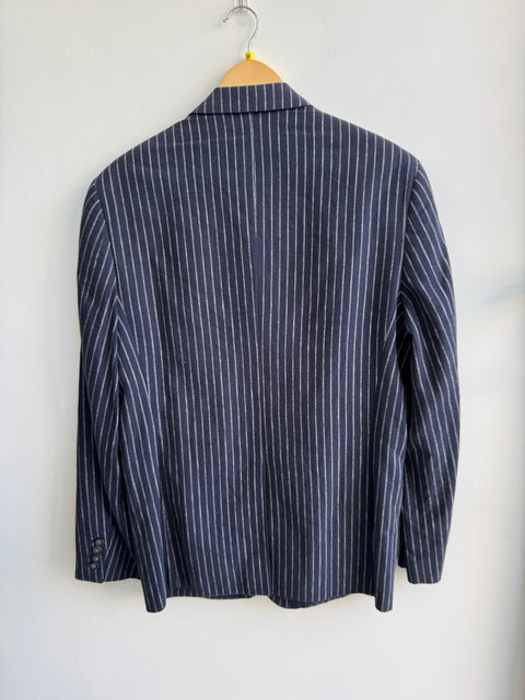 00s Perry Ellis Navy Pinstripe Blazer Size 38