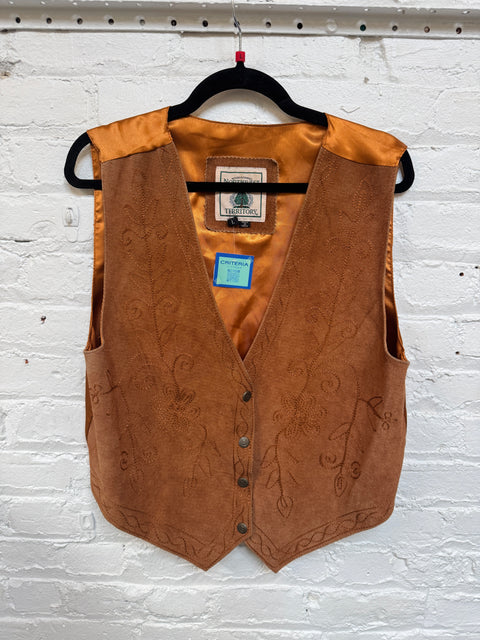 90s Northwest Territory Camel Suede Vest Size L