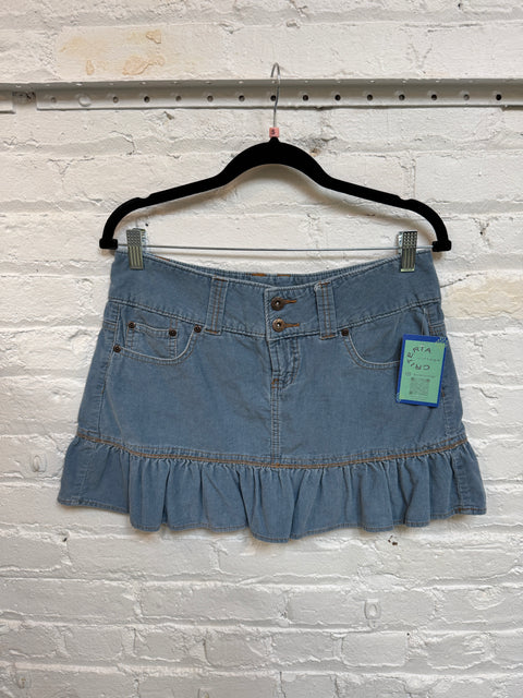 Y2K l.e.i. Blue Corduroy Skirt Size 7