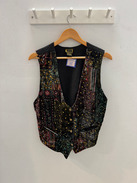 90s AJ Velvet beaded Vest