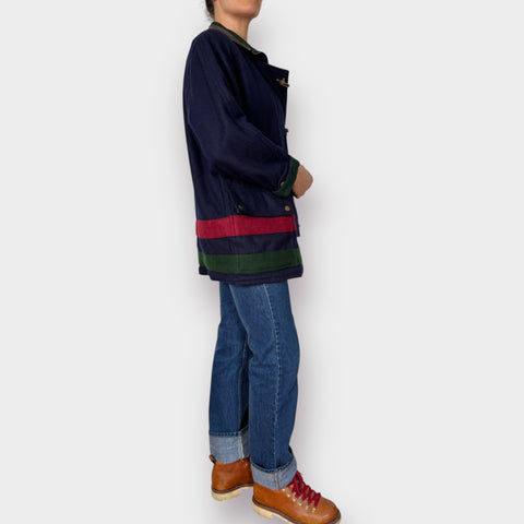 90s Maggie Lawrence Tri Color Wool Coat Size M