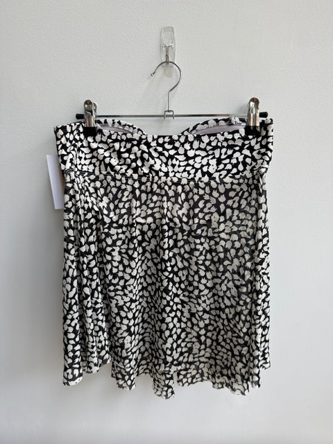00s Black white strapless top