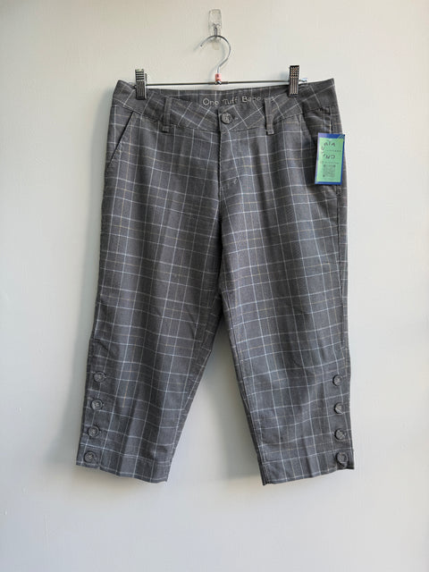 Y2K One Tuff Babe gray plaid capris Size S