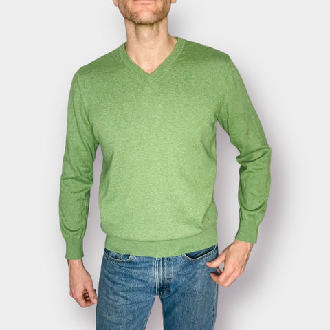 2000s L.L. Bean Green V-Neck Sweater