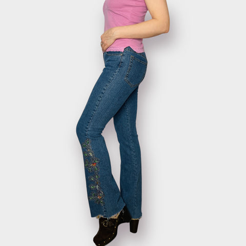2000s AZI Beaded Flare Jeans