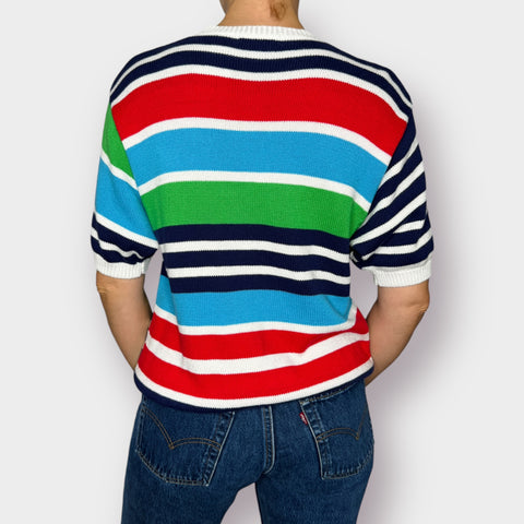90s HKA Design Striped Button Front Sweater Size L
