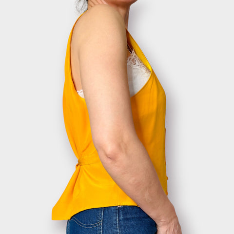 90s Spenser Jeremy Yellow Silk Vest Size M