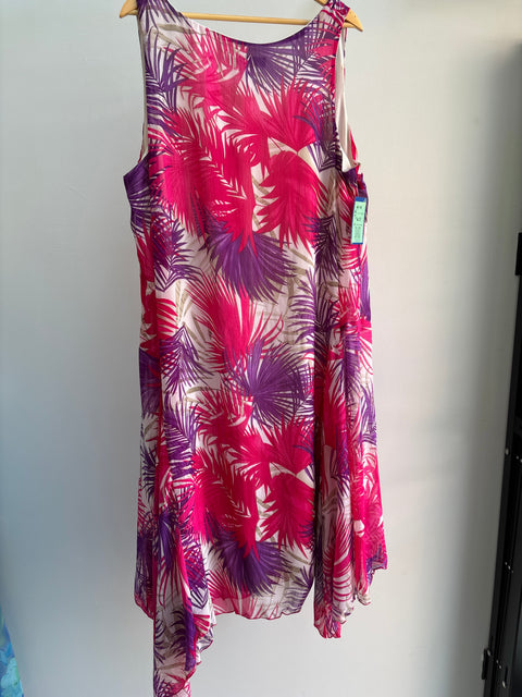 00s Ashley Stewart Pink Purple Dress Size 3X