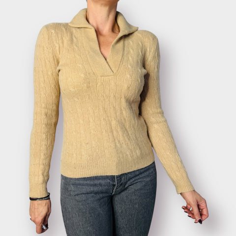 Ralph Lauren for Oprah Sand Cashmere Sweater Size M