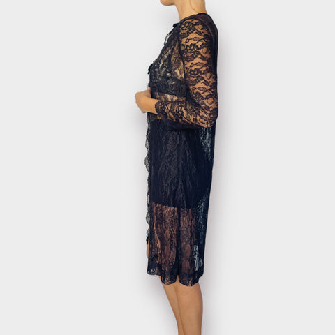 60s black lace overlay