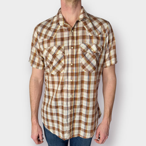 80s Levi’s Plaid Pearl Snap Size L