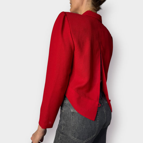 90s Karin Stevens Petites Red Jacket Top Size M