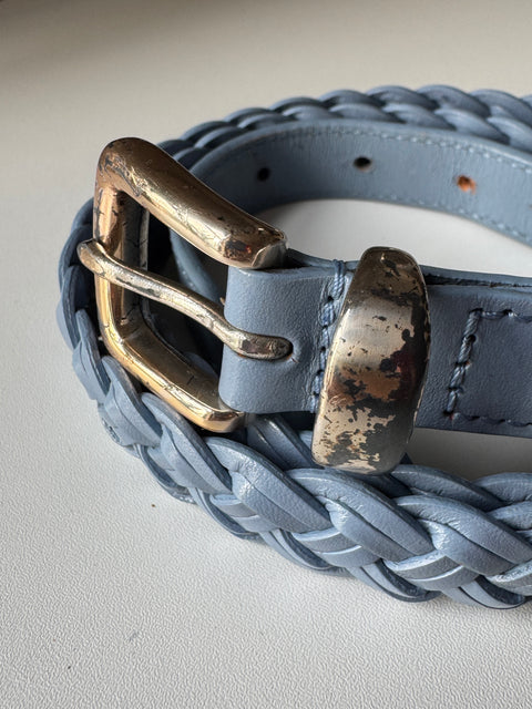 Talbots Light Blue Leather Belt Size L