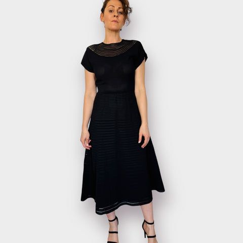 60s Montgomery Ward Black Cocktail Dress Size M