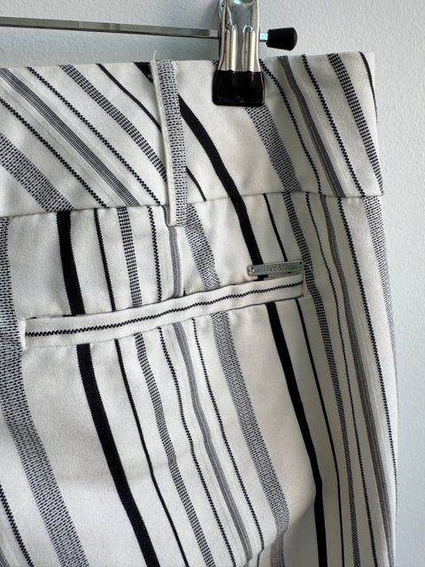 2000s 7th Ave Black White Striped Pants Size XS