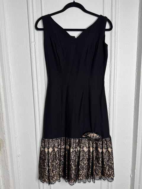 60s Miss Melinda Black Party Dress Size S
