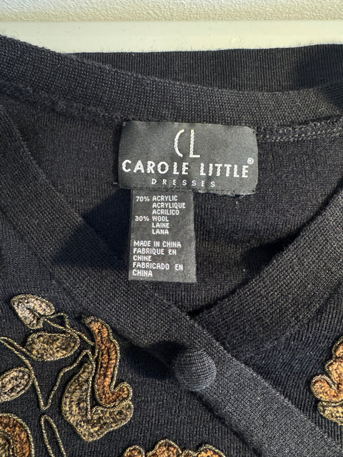 90s Carole Little Black Sweater Dress size M
