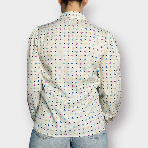 80s Cream Multicolored top Size M