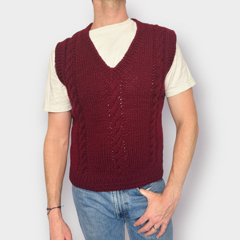 90s Burgundy Sweater Vest Size M