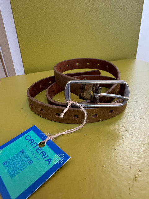 70s Thin Leather Belt Size S