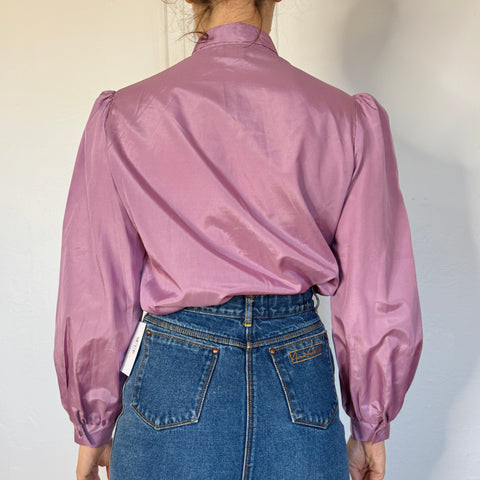 80s Jo Hardin Lavender Blouse Size L