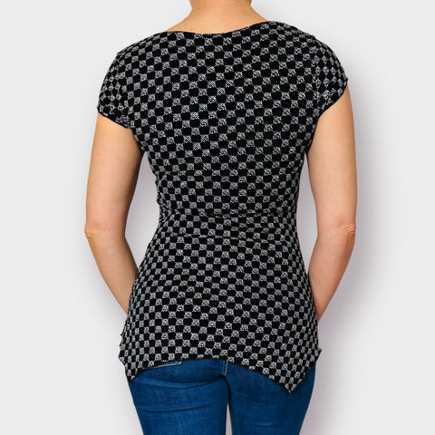 90s Dressbarn Black Silver Sparkle Top size M