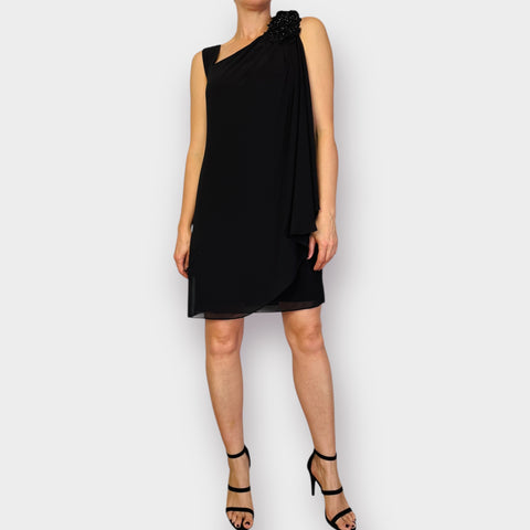 Y2K R&M Richards Black one shoulder drape dress Size M