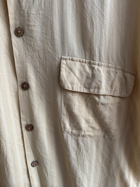 Tommy Bahama Butter Yellow Silk short sleeve camp shirt