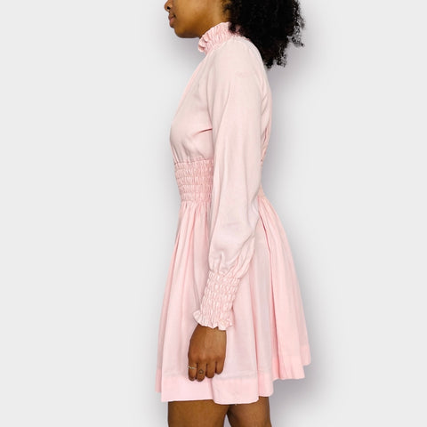 60s R. A. R. Pink Smocked Waist Dress