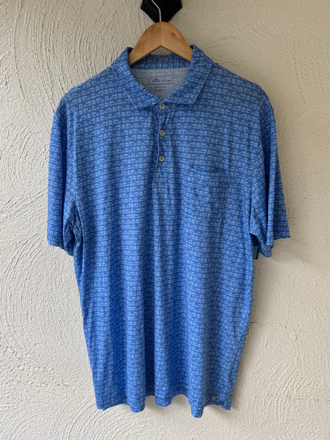 Peter Millar Blue Car Polo Size L
