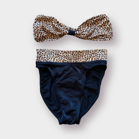 90s Cat Print Strapless Bikini Size XS/S