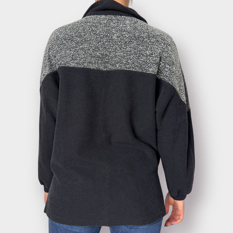 90s Adolfo Quarter Zip Black Knit Top Size L